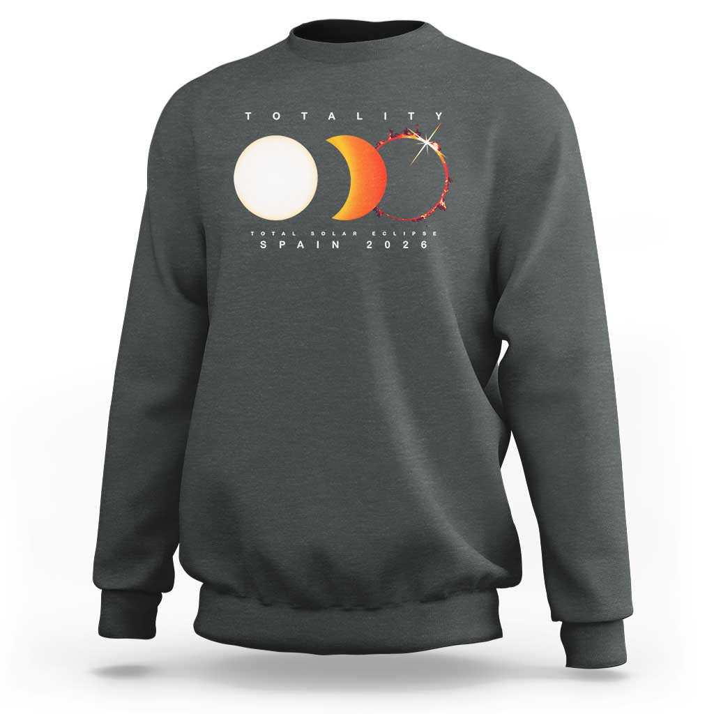 Spain Total Solar Eclipse 2026 Totality Sweatshirt Espana Travel Souvenir Astronomy Geek Gift