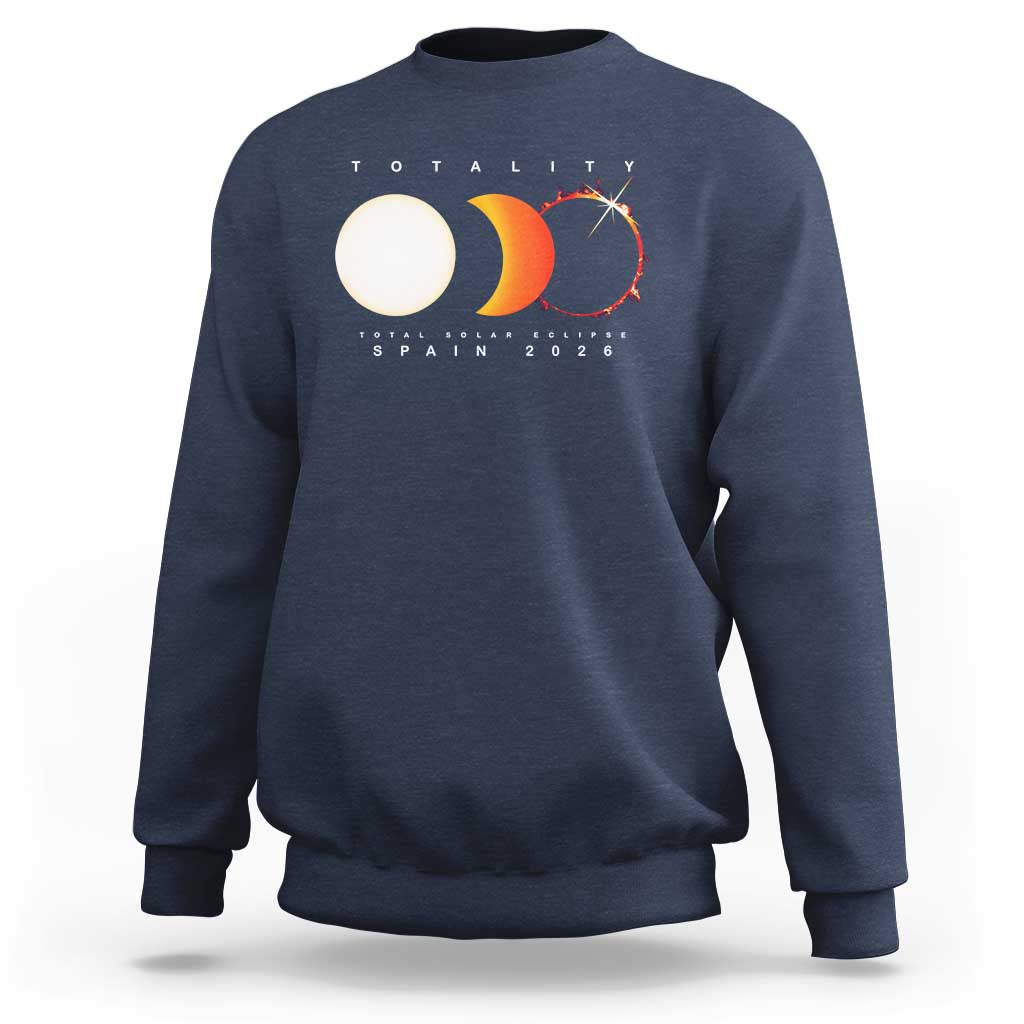 Spain Total Solar Eclipse 2026 Totality Sweatshirt Espana Travel Souvenir Astronomy Geek Gift