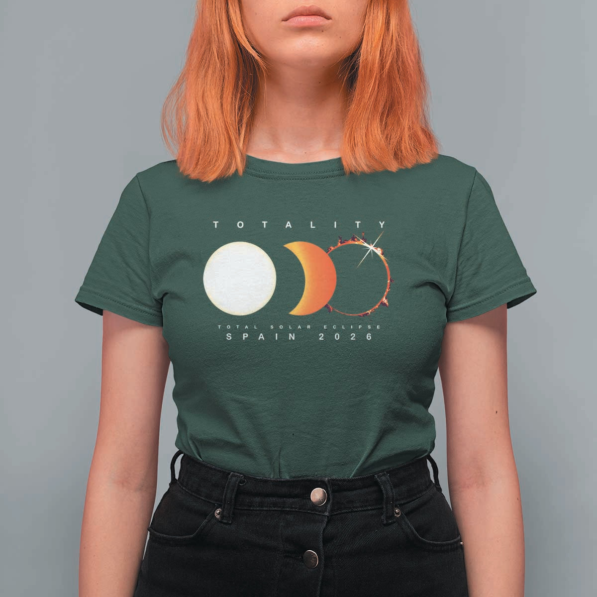 Spain Total Solar Eclipse 2026 Totality T Shirt For Women Espana Travel Souvenir Astronomy Geek Gift