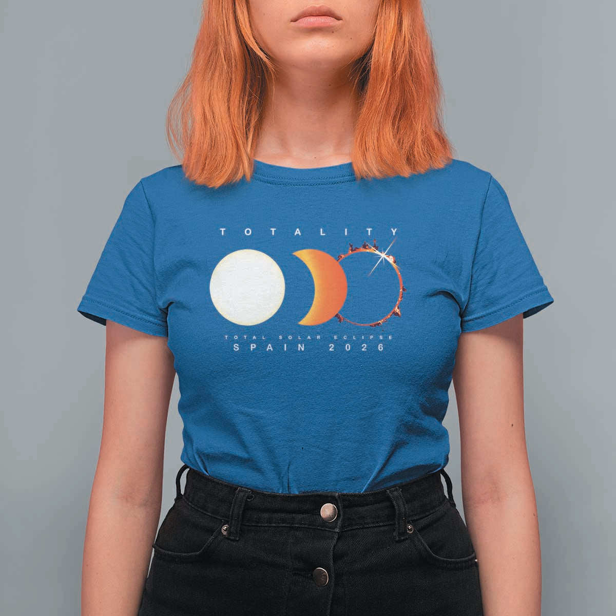 Spain Total Solar Eclipse 2026 Totality T Shirt For Women Espana Travel Souvenir Astronomy Geek Gift