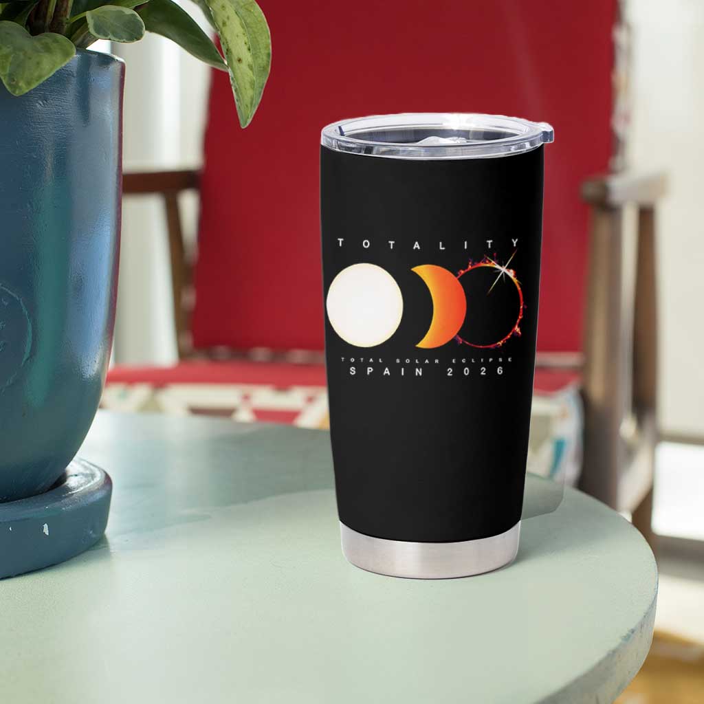 Spain Total Solar Eclipse 2026 Totality Tumbler Cup Espana Travel Souvenir Astronomy Geek Gift