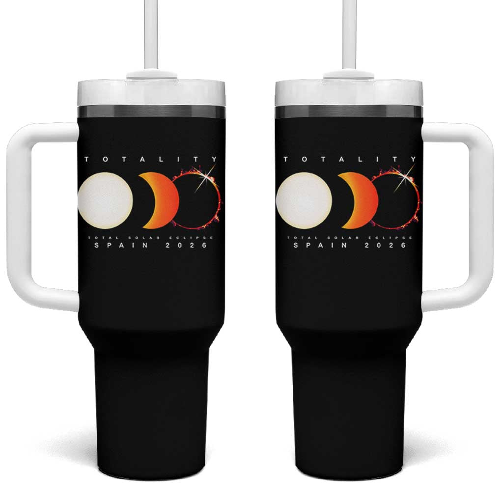 Spain Total Solar Eclipse 2026 Totality Tumbler With Handle Espana Travel Souvenir Astronomy Geek Gift