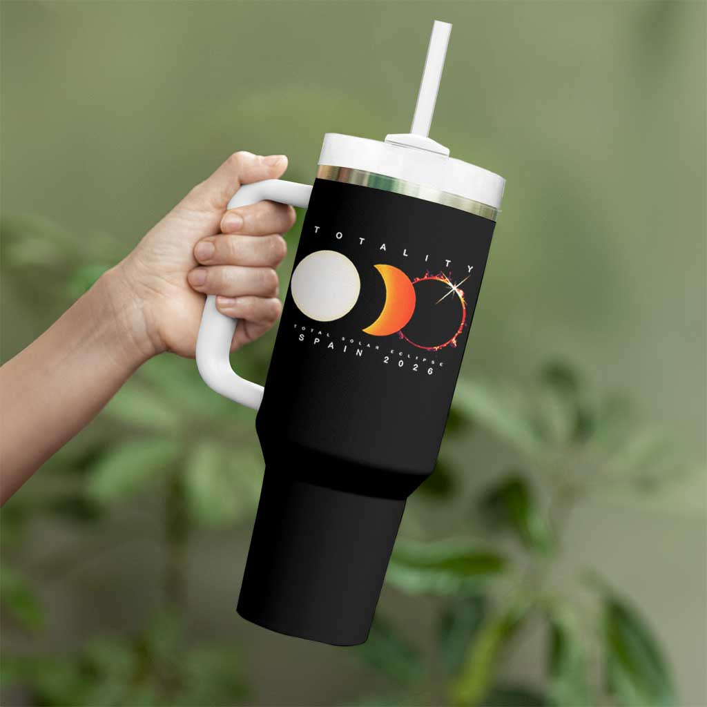 Spain Total Solar Eclipse 2026 Totality Tumbler With Handle Espana Travel Souvenir Astronomy Geek Gift