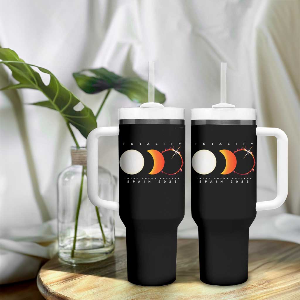Spain Total Solar Eclipse 2026 Totality Tumbler With Handle Espana Travel Souvenir Astronomy Geek Gift