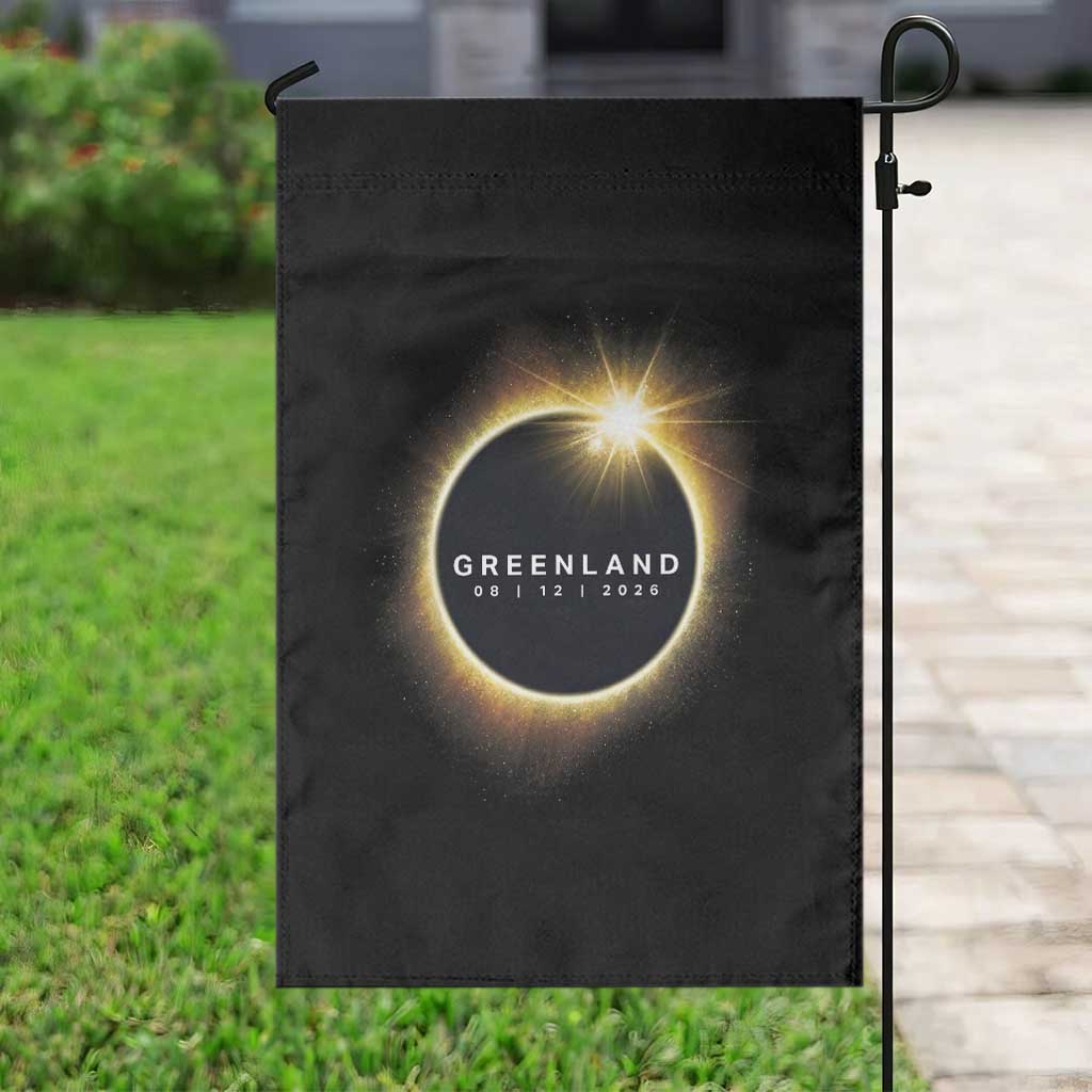 Greenland Total Solar Eclipse 2026 Garden Flag Path of Totality Astronomy Gift