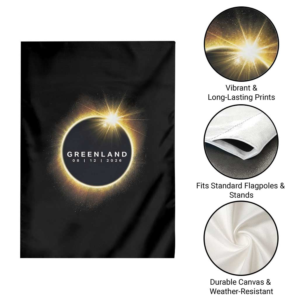 Greenland Total Solar Eclipse 2026 Garden Flag Path of Totality Astronomy Gift
