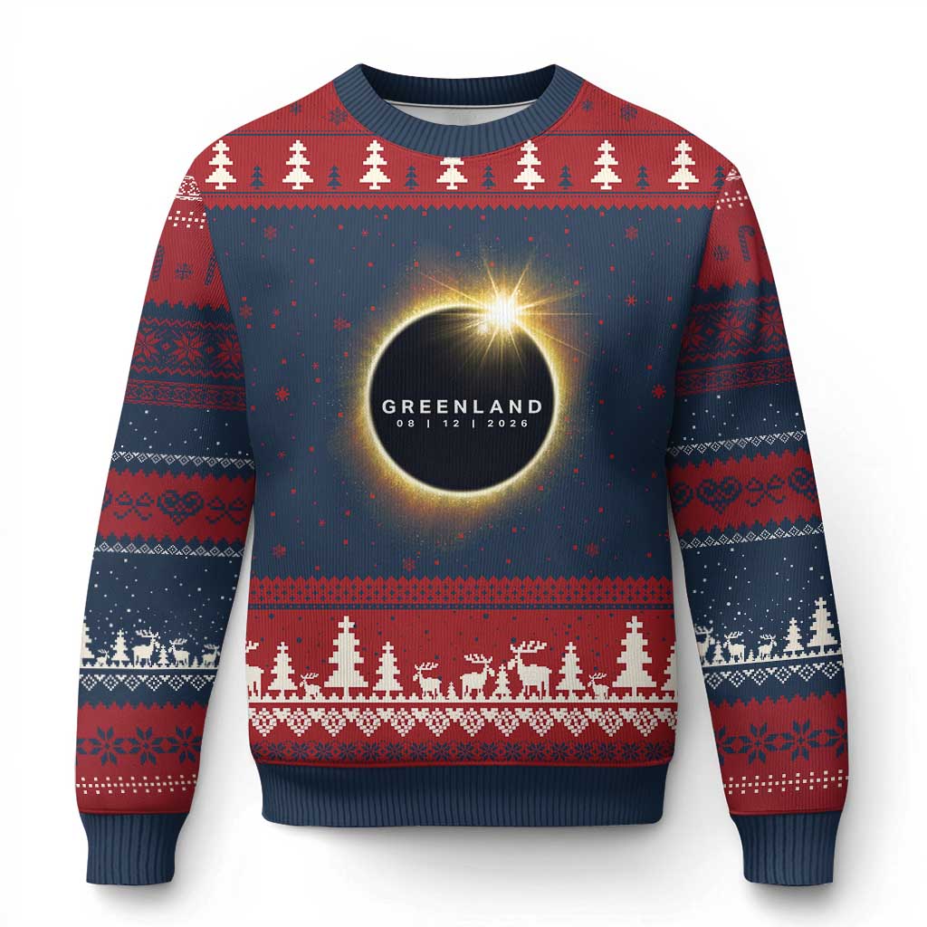 Greenland Total Solar Eclipse 2026 Ugly Christmas Sweater Path of Totality Astronomy Gift