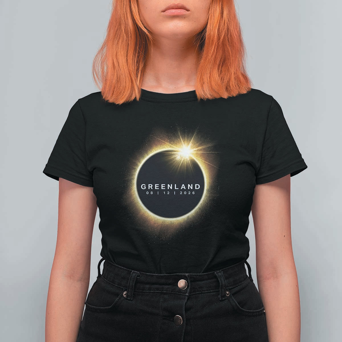 Greenland Total Solar Eclipse 2026 T Shirt For Women Path of Totality Astronomy Gift