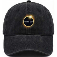 Greenland Total Solar Eclipse 2026 Washed Cotton Baseball Cap Path of Totality Astronomy Gift