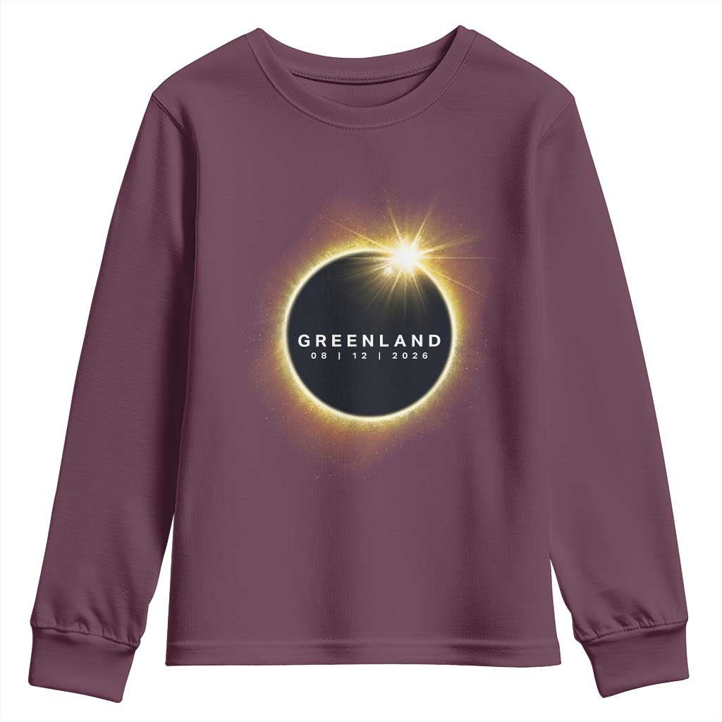 Greenland Total Solar Eclipse 2026 Youth Sweatshirt Path of Totality Astronomy Gift