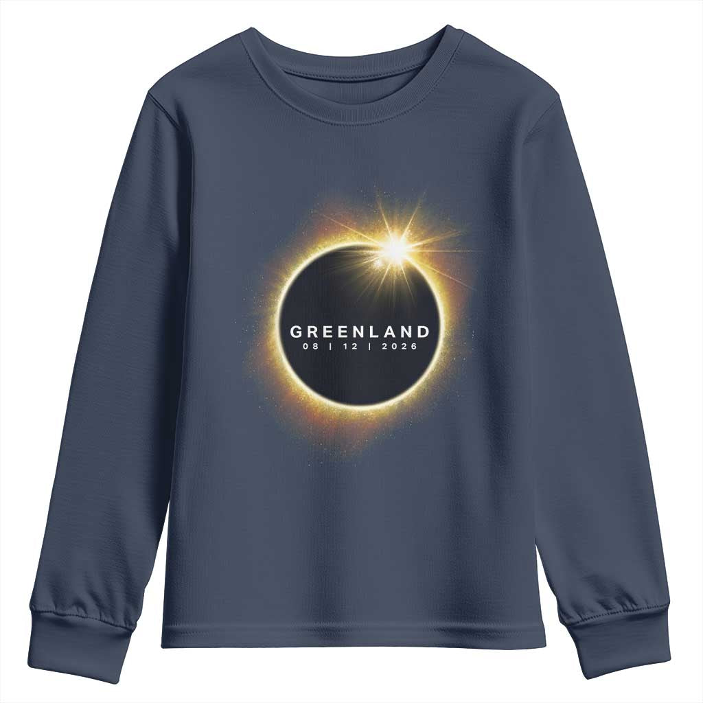 Greenland Total Solar Eclipse 2026 Youth Sweatshirt Path of Totality Astronomy Gift