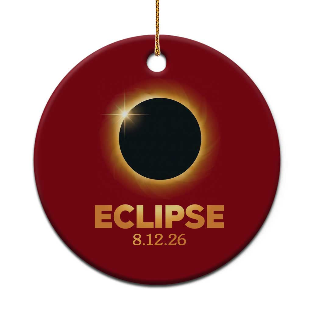 2026 Total Solar Eclipse Ceramic Ornament August 12 Totality Astronomy Souvenir