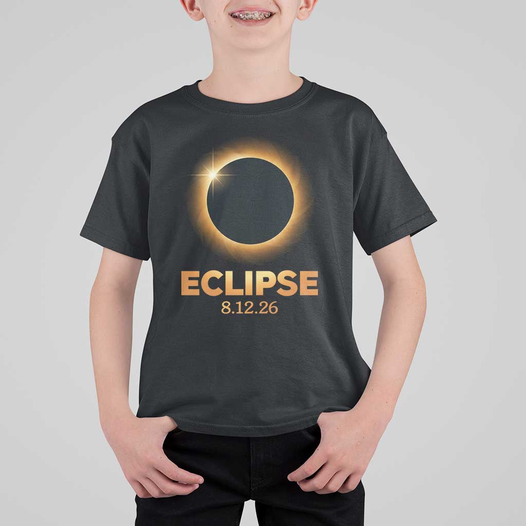 2026 Total Solar Eclipse T Shirt For Kid August 12 Totality Astronomy Souvenir