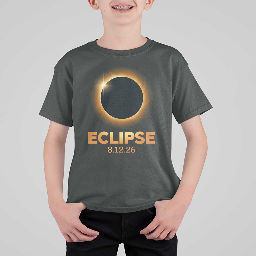 2026 Total Solar Eclipse T Shirt For Kid August 12 Totality Astronomy Souvenir