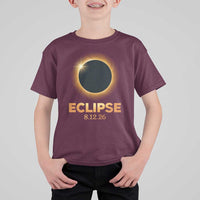 2026 Total Solar Eclipse T Shirt For Kid August 12 Totality Astronomy Souvenir