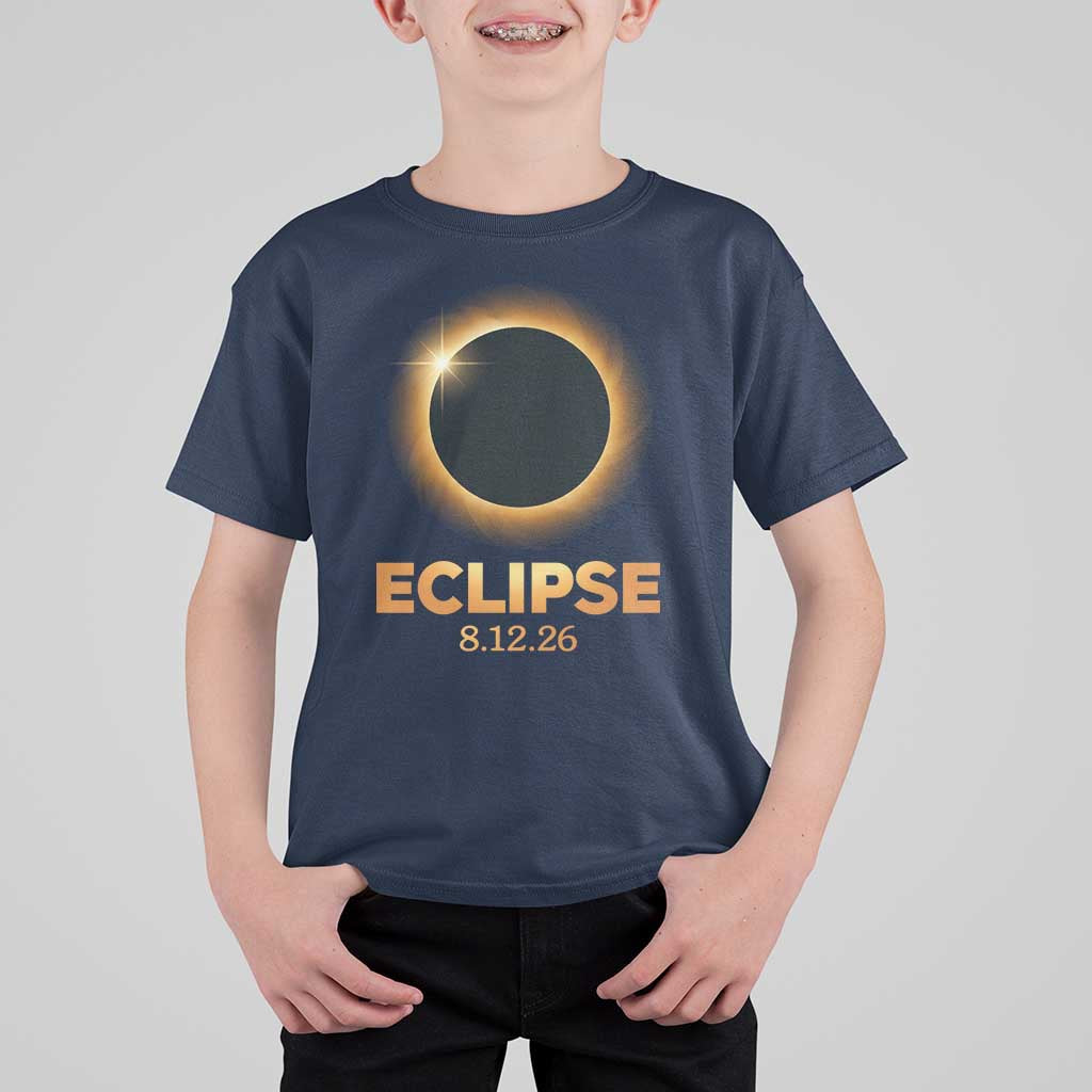 2026 Total Solar Eclipse T Shirt For Kid August 12 Totality Astronomy Souvenir
