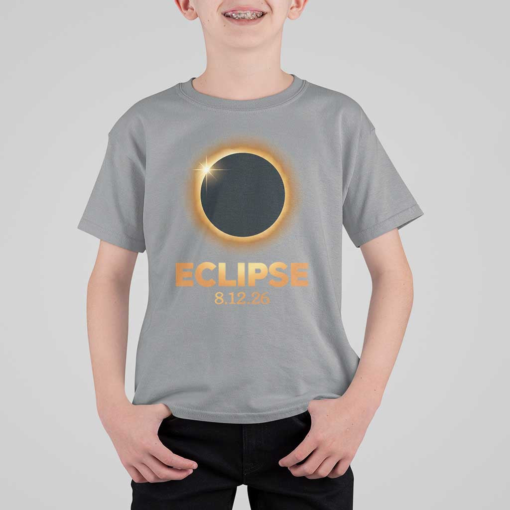 2026 Total Solar Eclipse T Shirt For Kid August 12 Totality Astronomy Souvenir