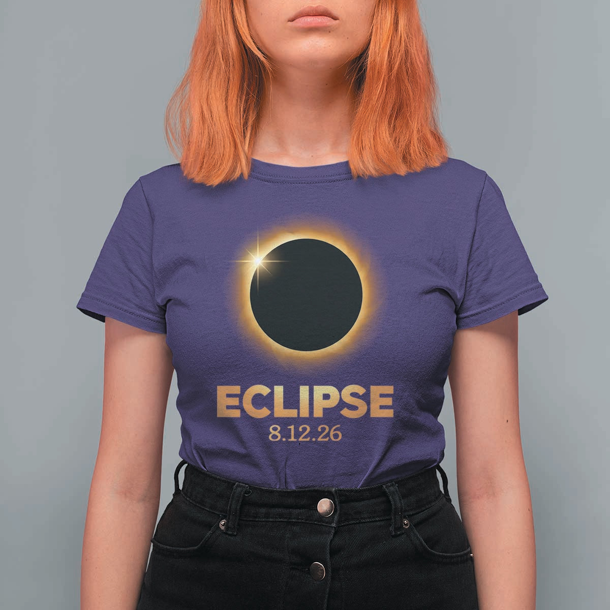 2026 Total Solar Eclipse T Shirt For Women August 12 Totality Astronomy Souvenir