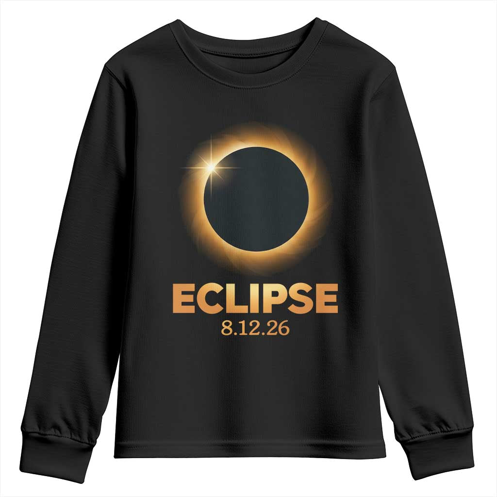 2026 Total Solar Eclipse Youth Sweatshirt August 12 Totality Astronomy Souvenir