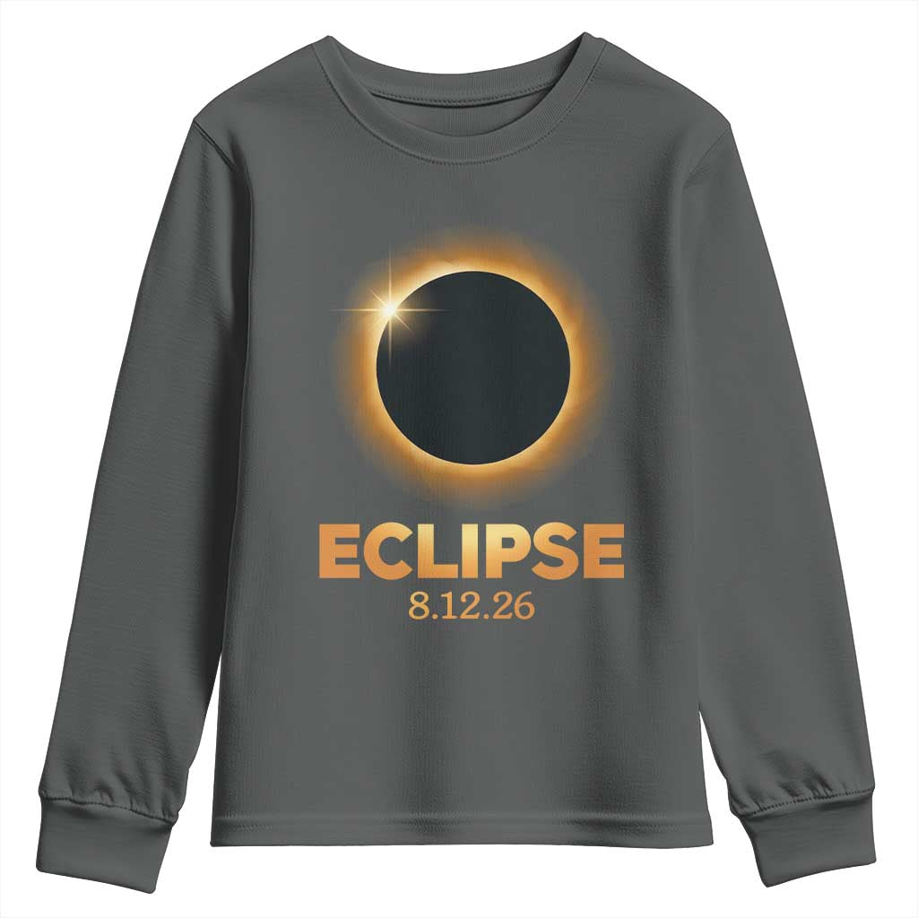 2026 Total Solar Eclipse Youth Sweatshirt August 12 Totality Astronomy Souvenir