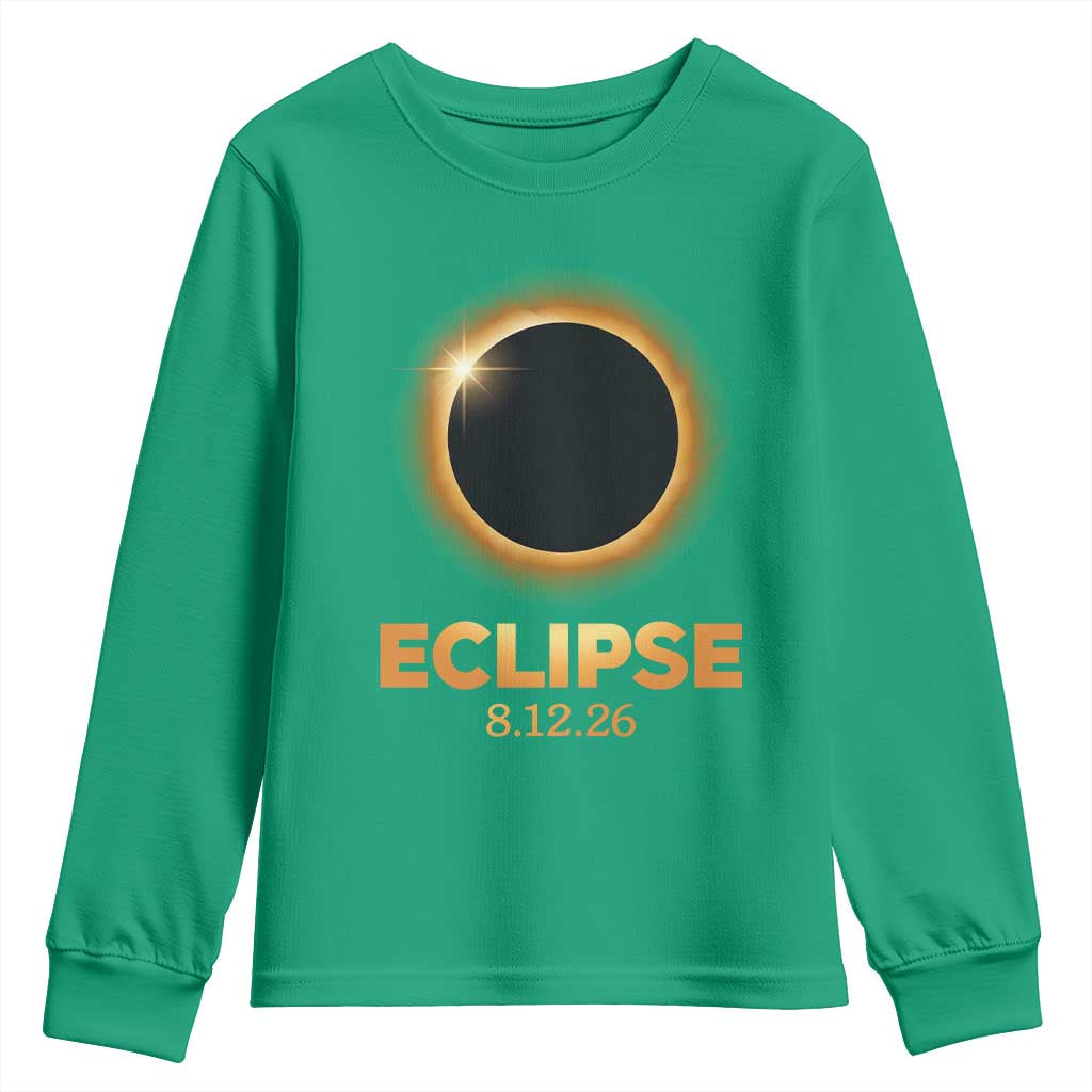 2026 Total Solar Eclipse Youth Sweatshirt August 12 Totality Astronomy Souvenir