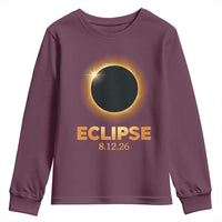 2026 Total Solar Eclipse Youth Sweatshirt August 12 Totality Astronomy Souvenir