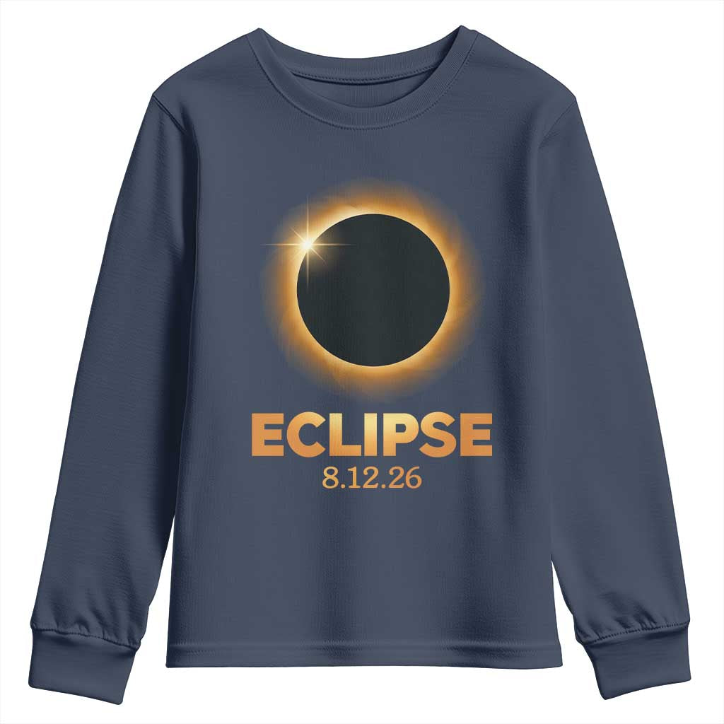2026 Total Solar Eclipse Youth Sweatshirt August 12 Totality Astronomy Souvenir
