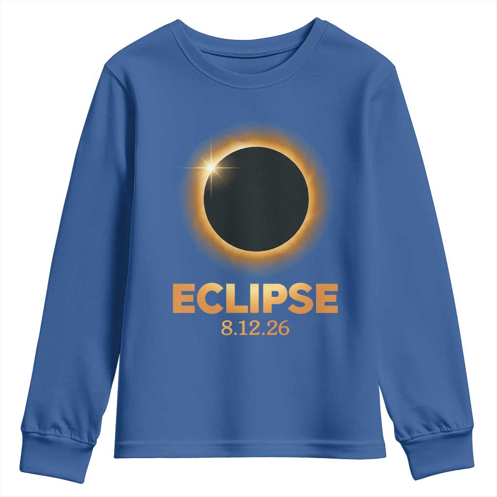 2026 Total Solar Eclipse Youth Sweatshirt August 12 Totality Astronomy Souvenir