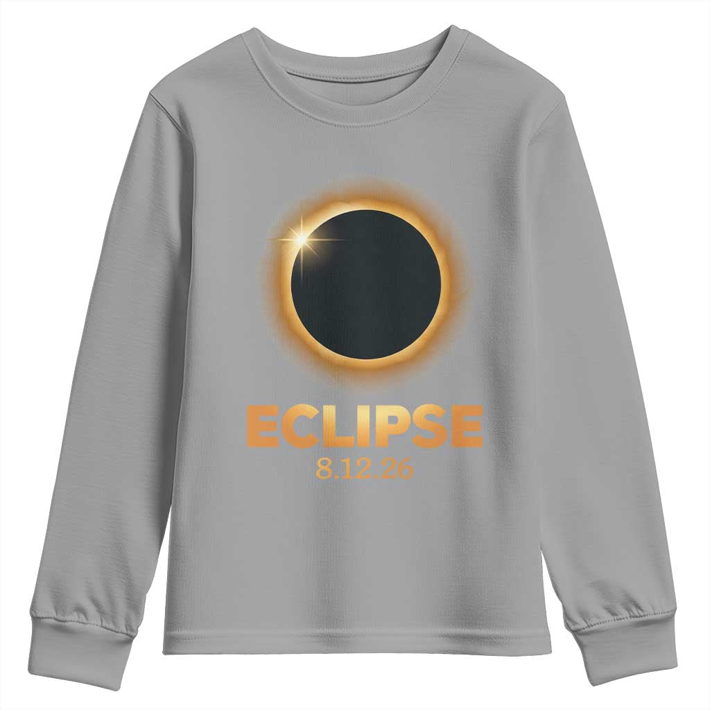 2026 Total Solar Eclipse Youth Sweatshirt August 12 Totality Astronomy Souvenir