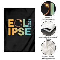 2026 Total Solar Eclipse Retro Typography Garden Flag August 12 Totality Astronomy Gift