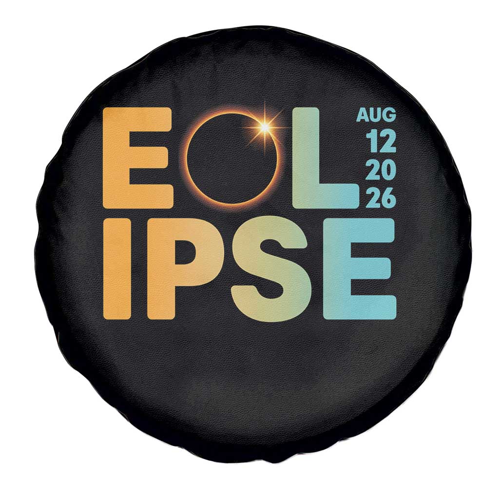 2026 Total Solar Eclipse Retro Typography Spare Tire Cover August 12 Totality Astronomy Gift