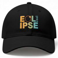 2026 Total Solar Eclipse Retro Typography Baseball Cap August 12 Totality Astronomy Gift