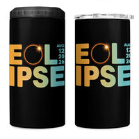 2026 Total Solar Eclipse Retro Typography 4 in 1 Can Cooler Tumbler August 12 Totality Astronomy Gift
