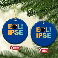 2026 Total Solar Eclipse Retro Typography Ceramic Ornament August 12 Totality Astronomy Gift