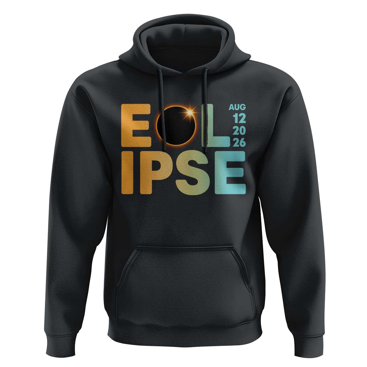 2026 Total Solar Eclipse Retro Typography Hoodie August 12 Totality Astronomy Gift