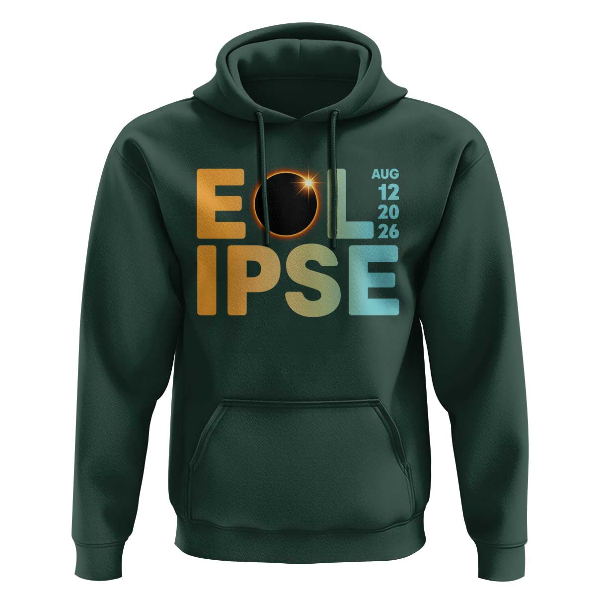 2026 Total Solar Eclipse Retro Typography Hoodie August 12 Totality Astronomy Gift