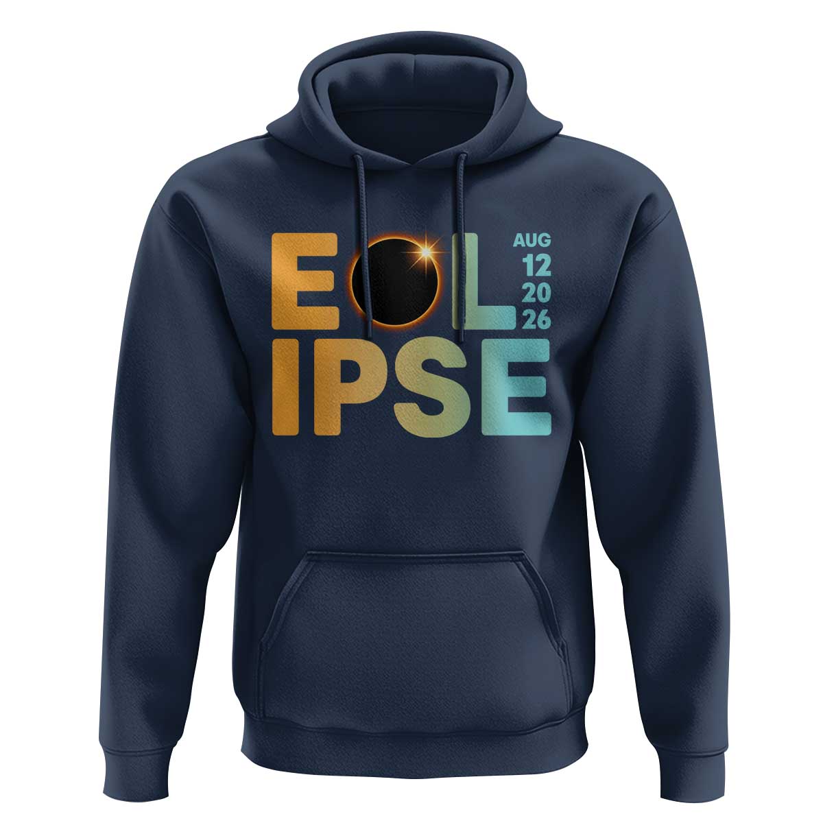 2026 Total Solar Eclipse Retro Typography Hoodie August 12 Totality Astronomy Gift