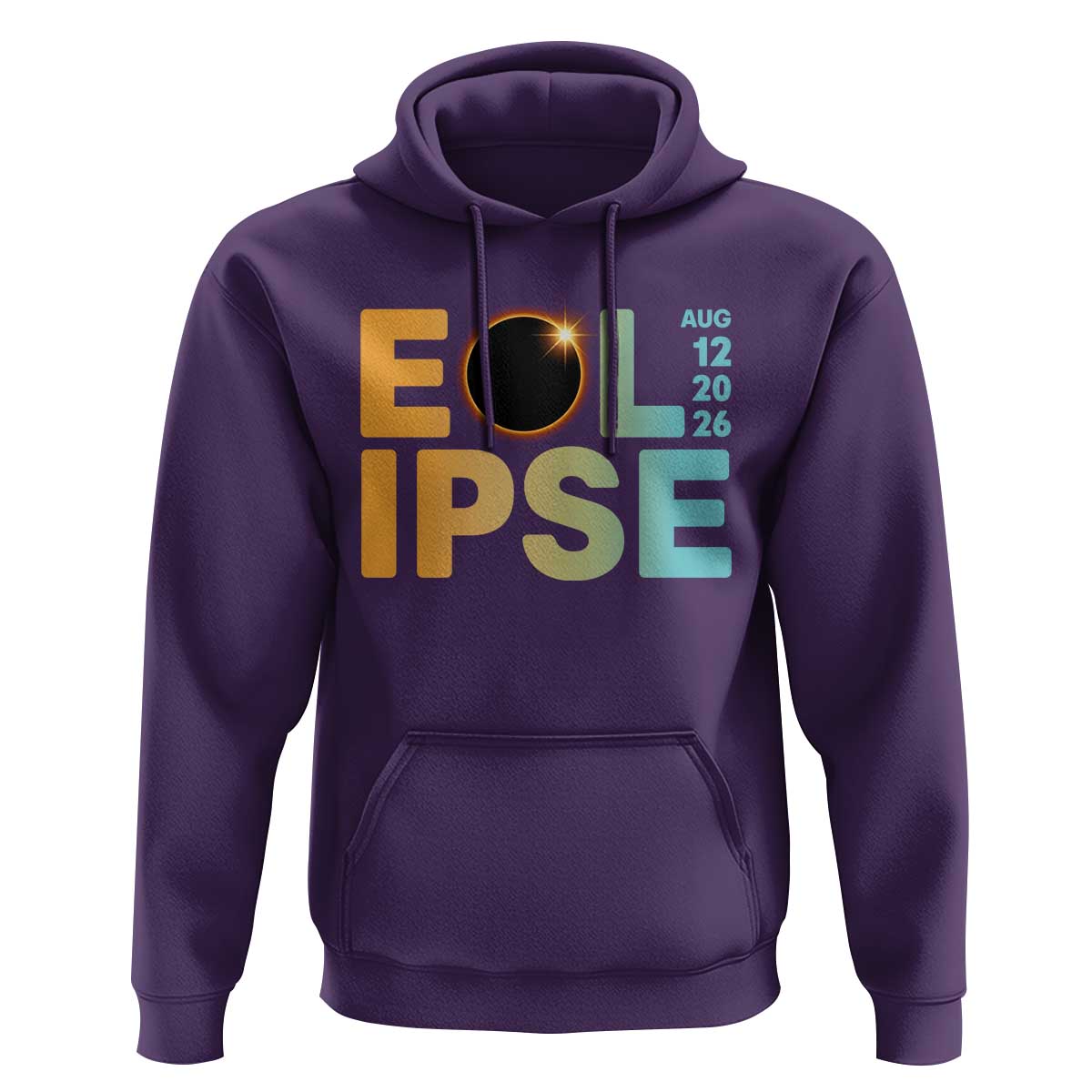 2026 Total Solar Eclipse Retro Typography Hoodie August 12 Totality Astronomy Gift
