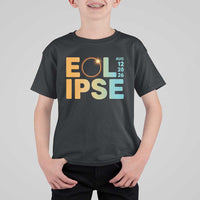 2026 Total Solar Eclipse Retro Typography T Shirt For Kid August 12 Totality Astronomy Gift