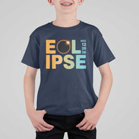 2026 Total Solar Eclipse Retro Typography T Shirt For Kid August 12 Totality Astronomy Gift