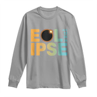 2026 Total Solar Eclipse Retro Typography Long Sleeve Shirt August 12 Totality Astronomy Gift