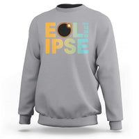 2026 Total Solar Eclipse Retro Typography Sweatshirt August 12 Totality Astronomy Gift