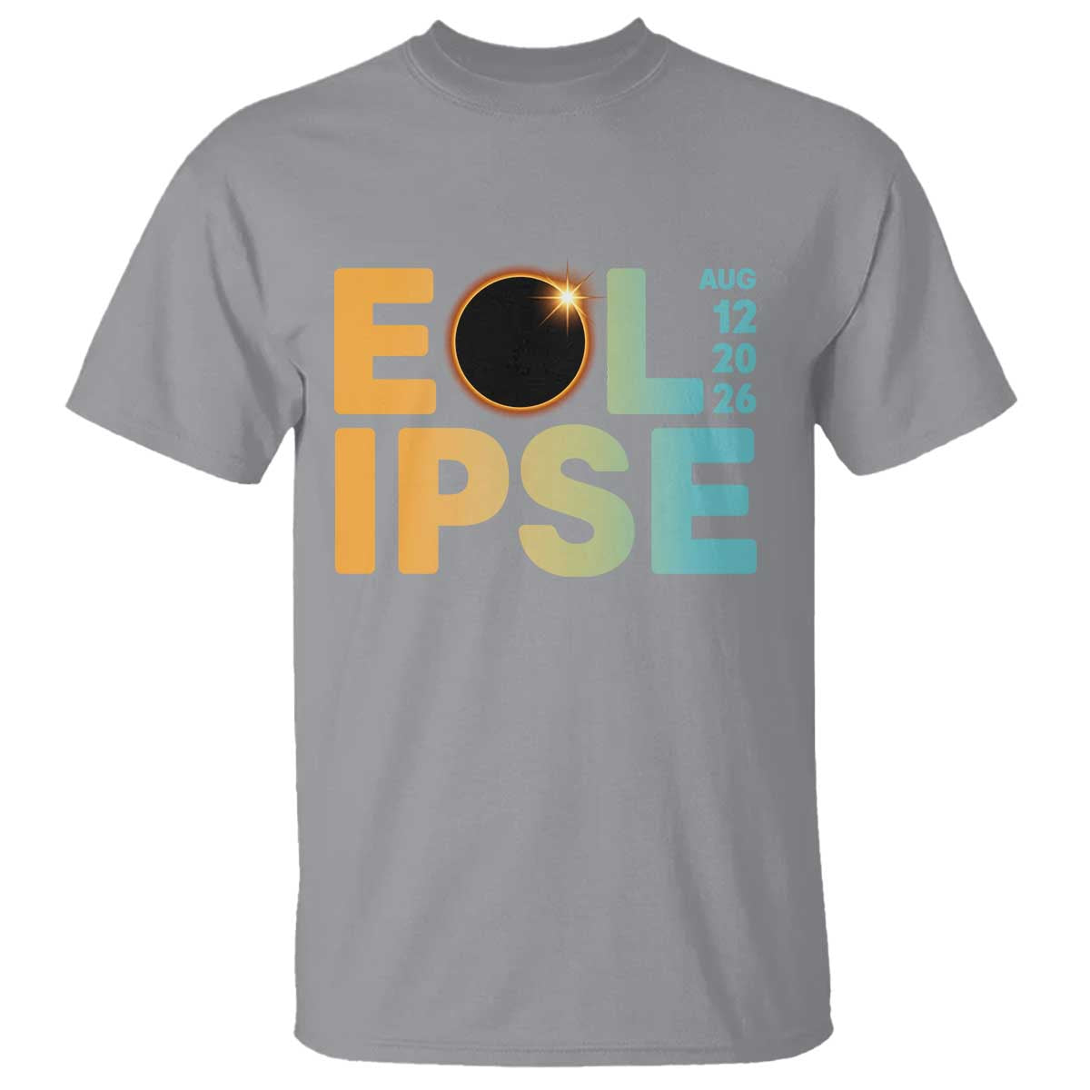 2026 Total Solar Eclipse Retro Typography T Shirt August 12 Totality Astronomy Gift
