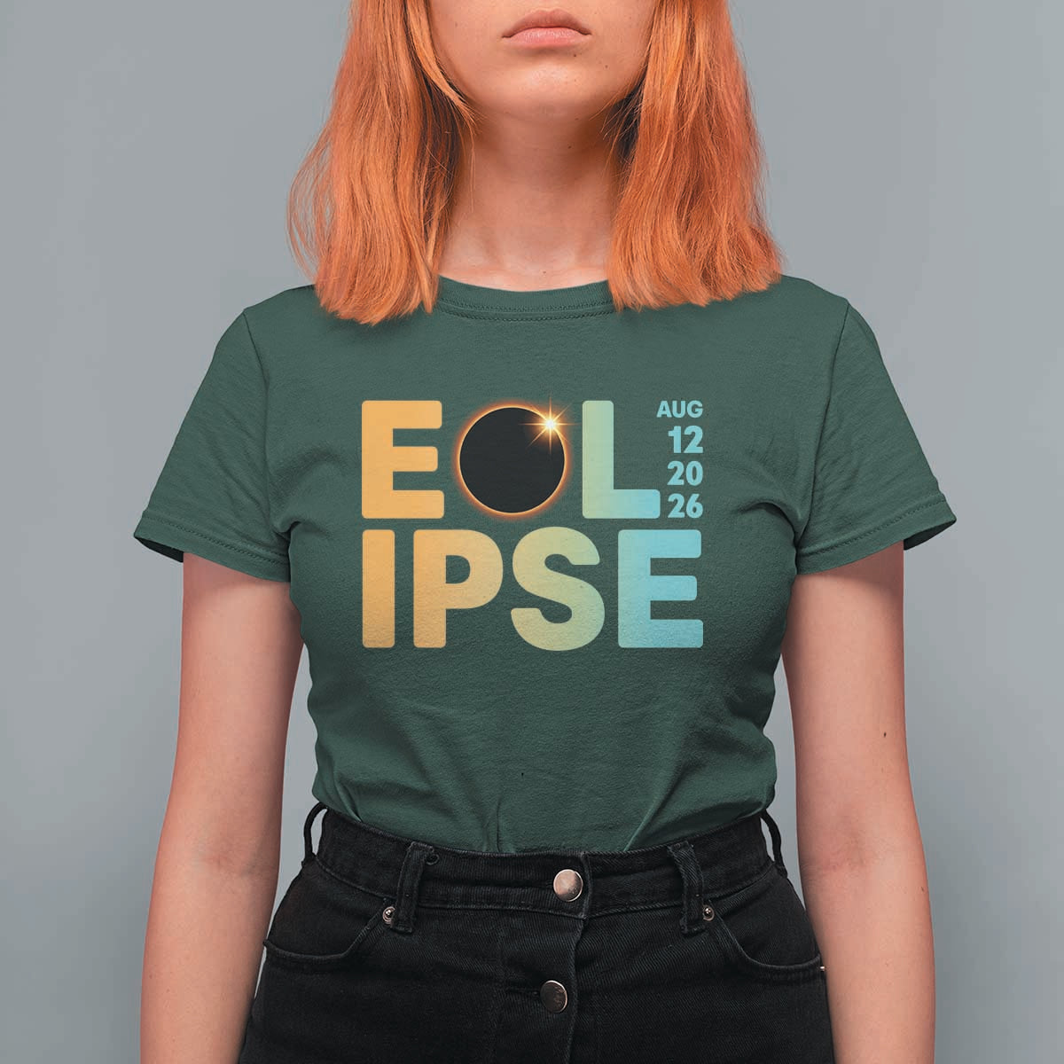 2026 Total Solar Eclipse Retro Typography T Shirt For Women August 12 Totality Astronomy Gift