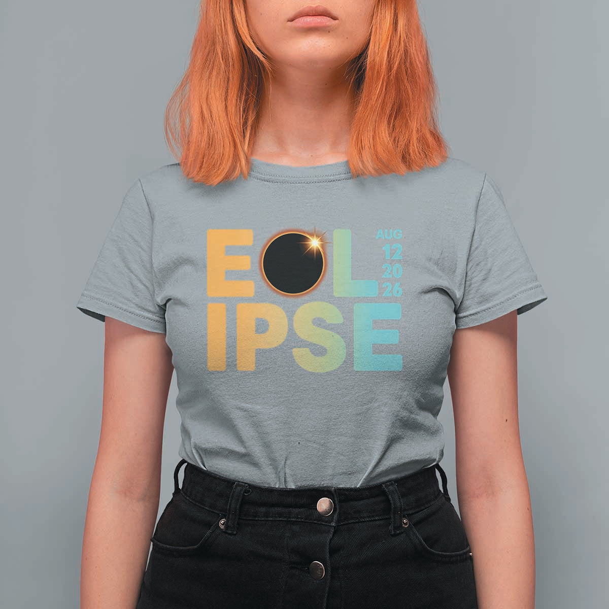 2026 Total Solar Eclipse Retro Typography T Shirt For Women August 12 Totality Astronomy Gift