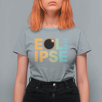 2026 Total Solar Eclipse Retro Typography T Shirt For Women August 12 Totality Astronomy Gift