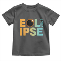 2026 Total Solar Eclipse Retro Typography Toddler T Shirt August 12 Totality Astronomy Gift