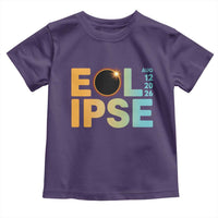 2026 Total Solar Eclipse Retro Typography Toddler T Shirt August 12 Totality Astronomy Gift