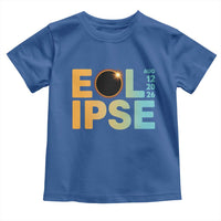 2026 Total Solar Eclipse Retro Typography Toddler T Shirt August 12 Totality Astronomy Gift