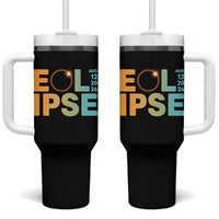 2026 Total Solar Eclipse Retro Typography Tumbler With Handle August 12 Totality Astronomy Gift